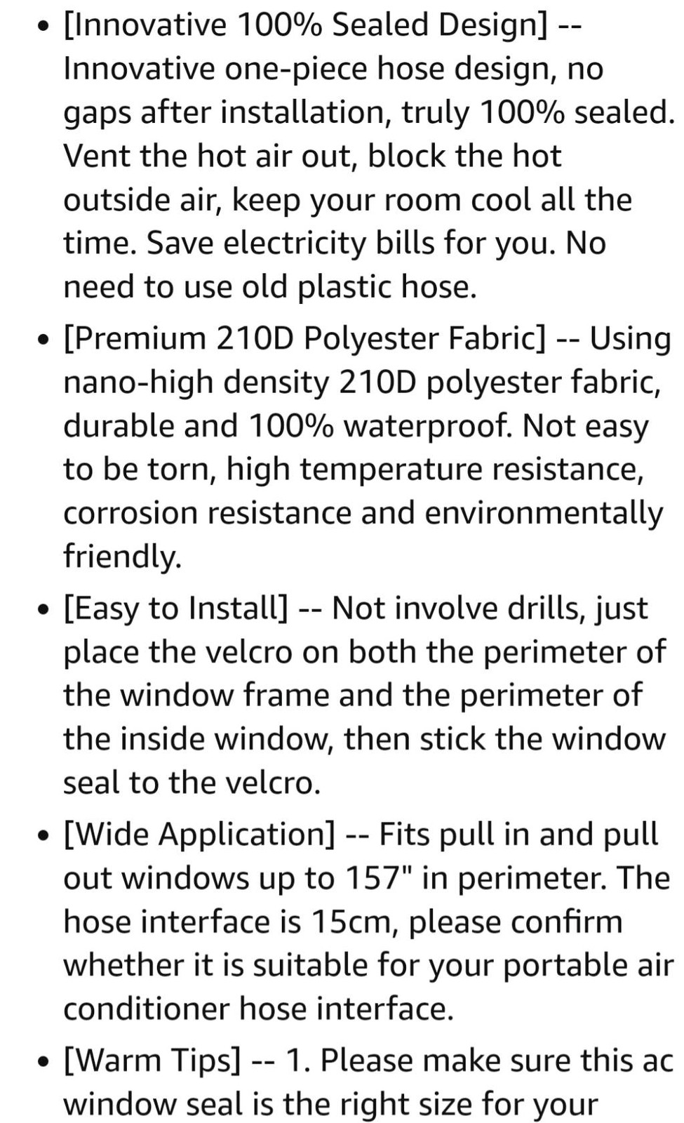 HEEYA 157″ 400cm AC Window Seal, 100% Sealed One-Piece Hose Design Window Seal K