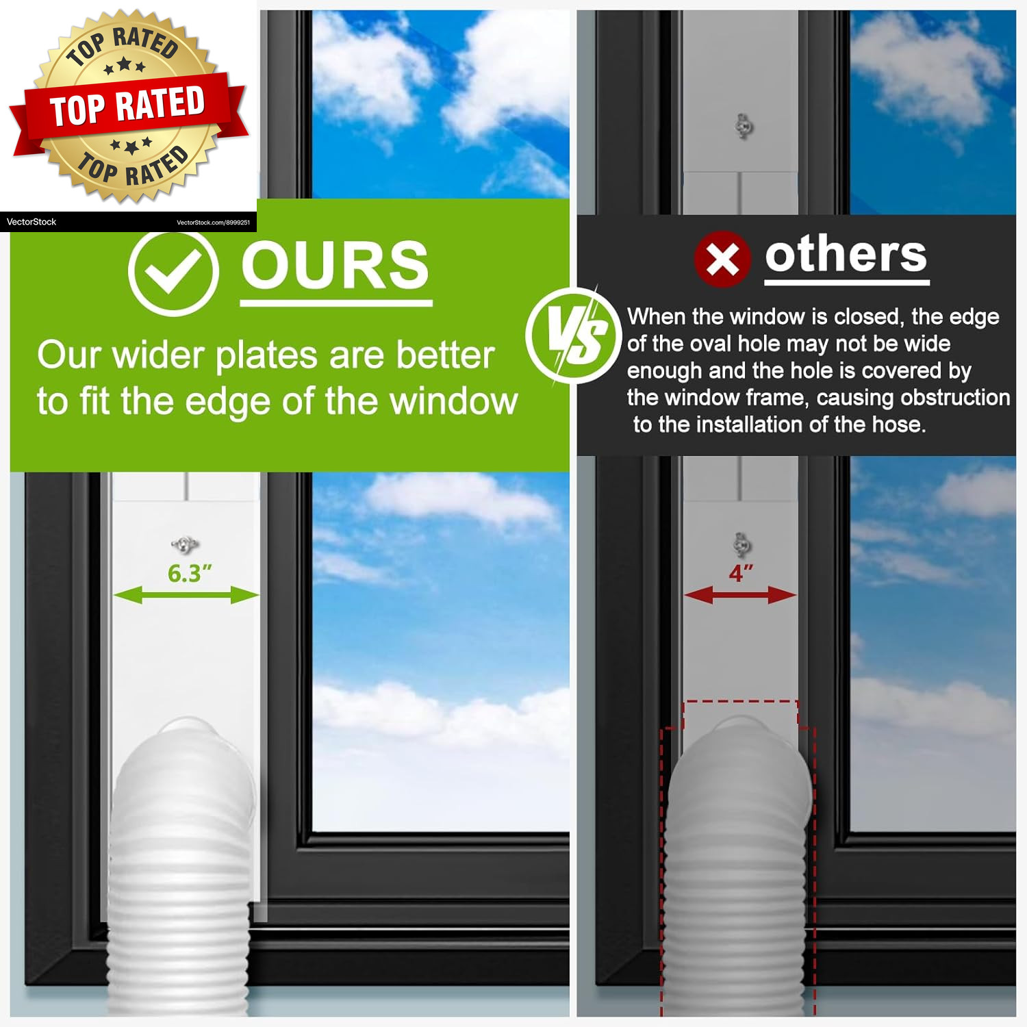 Upgrade Portable Ac Window Vent Kit,Ac Window Seal Kit,Portable Air Conditioner