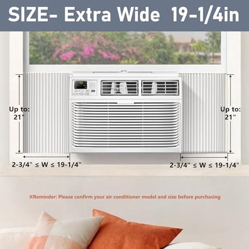 Window Air Conditioner Side Panel Kit, 21″ H × 19.25″ W 1 Count (Pack of 2)