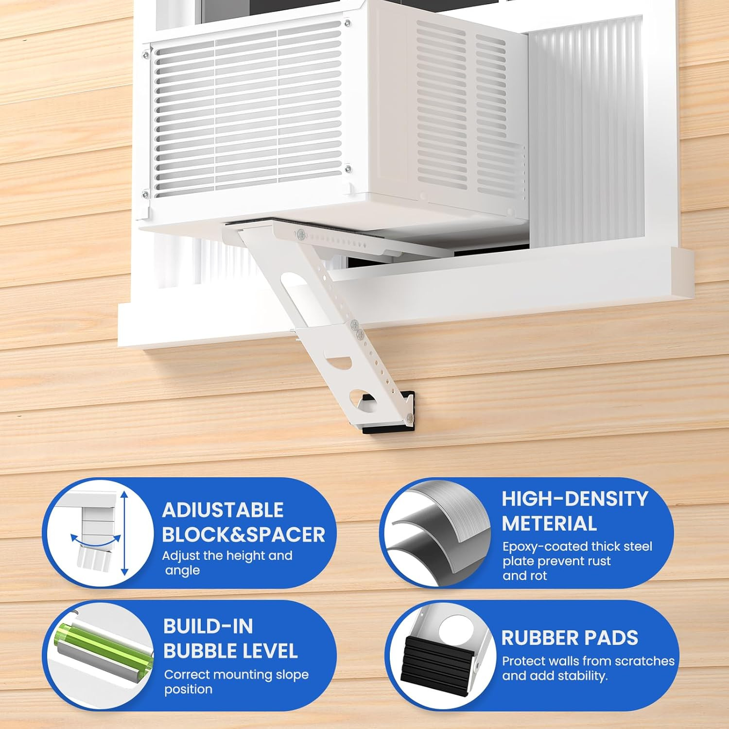 Window Air Conditioner Support Bracket: Heavy Duty Window AC Bracket with Anti-S