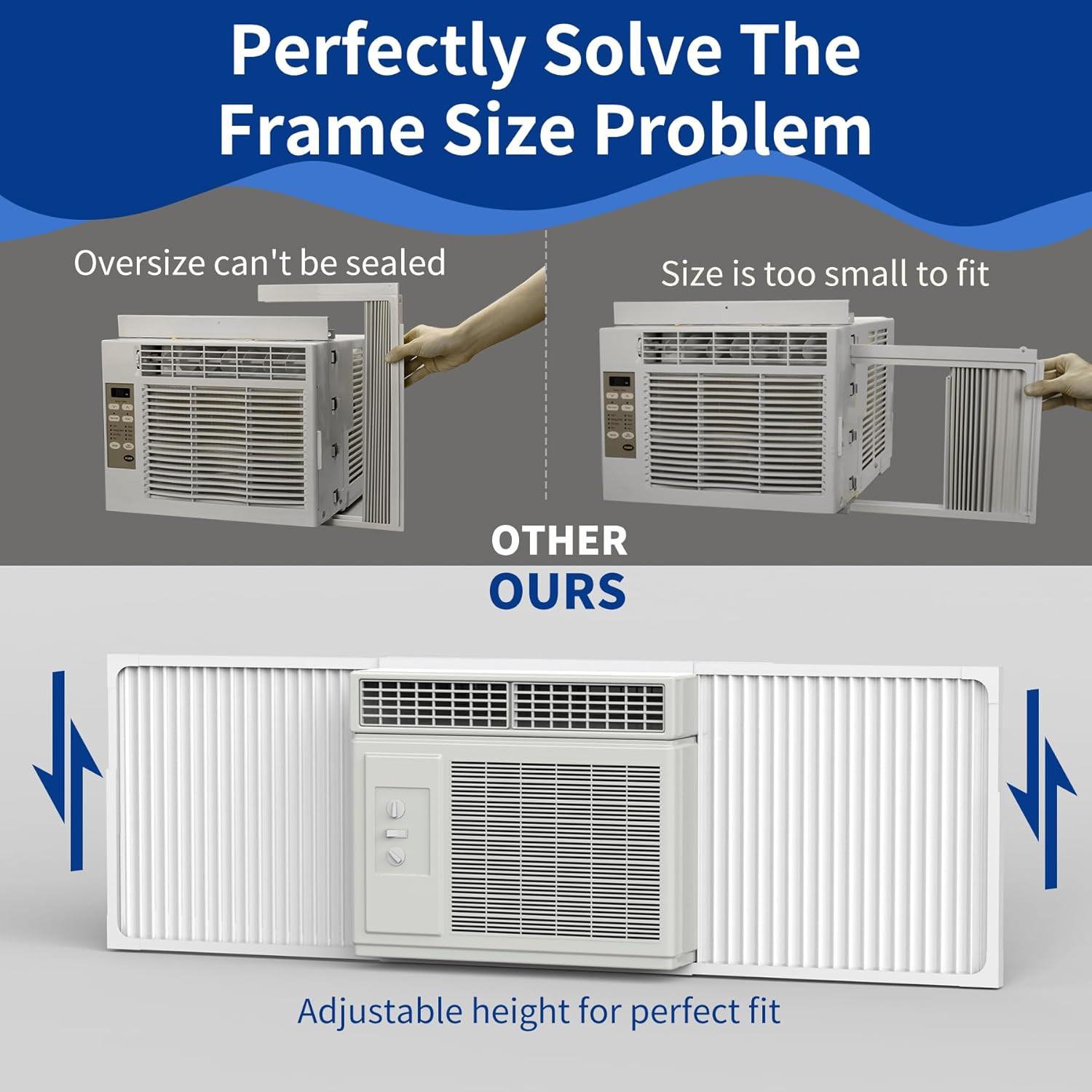 Window Air Conditioner Side Panel with Adjustable Frame, Universal Window AC Acc