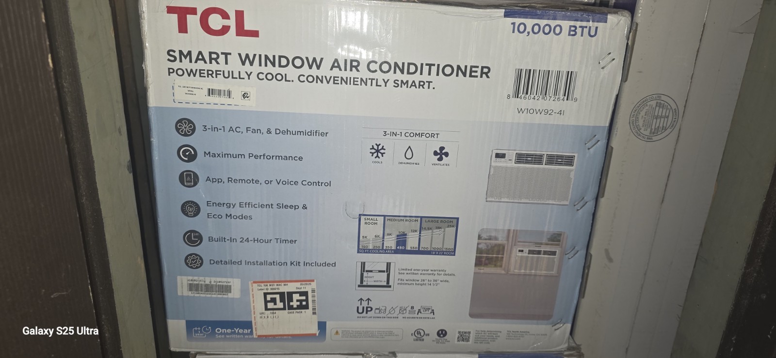 TCL 10,000 BTU Smart Window Air Conditioner Remote/App/Voice Control W10W92-4I