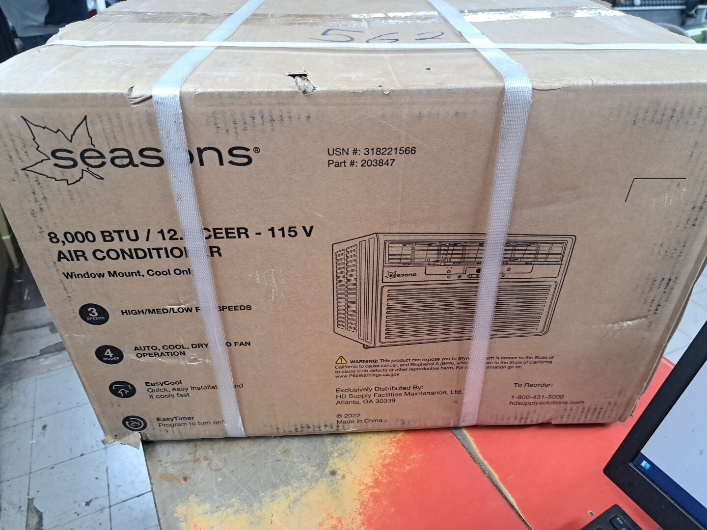 Seasons 8,000 BTU 115-Volt Window Air Conditioner Only in White
