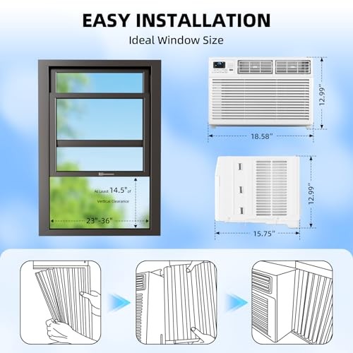 10,000 BTU Window Air Conditioner, Window AC 10,000 BTU[Upgraded] Off-White