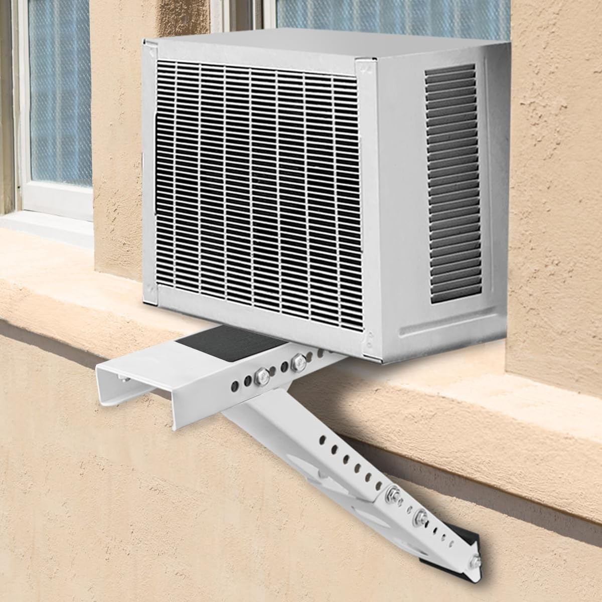 Adjustable Air Conditioner Support Bracket – Anti-Slip Shock Absorbing Mat, Safe