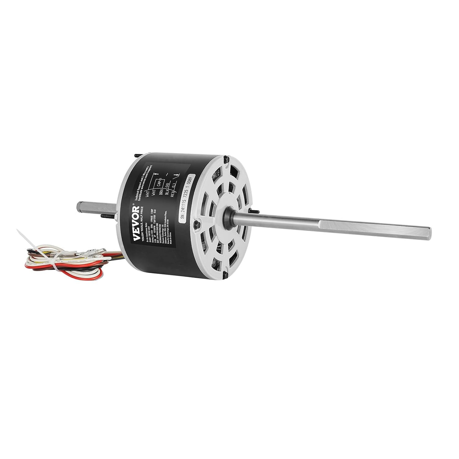 1/3HP RV Air Conditioner Motor with Capacitor, AC115V 3A, 1675 RPM, Replacement