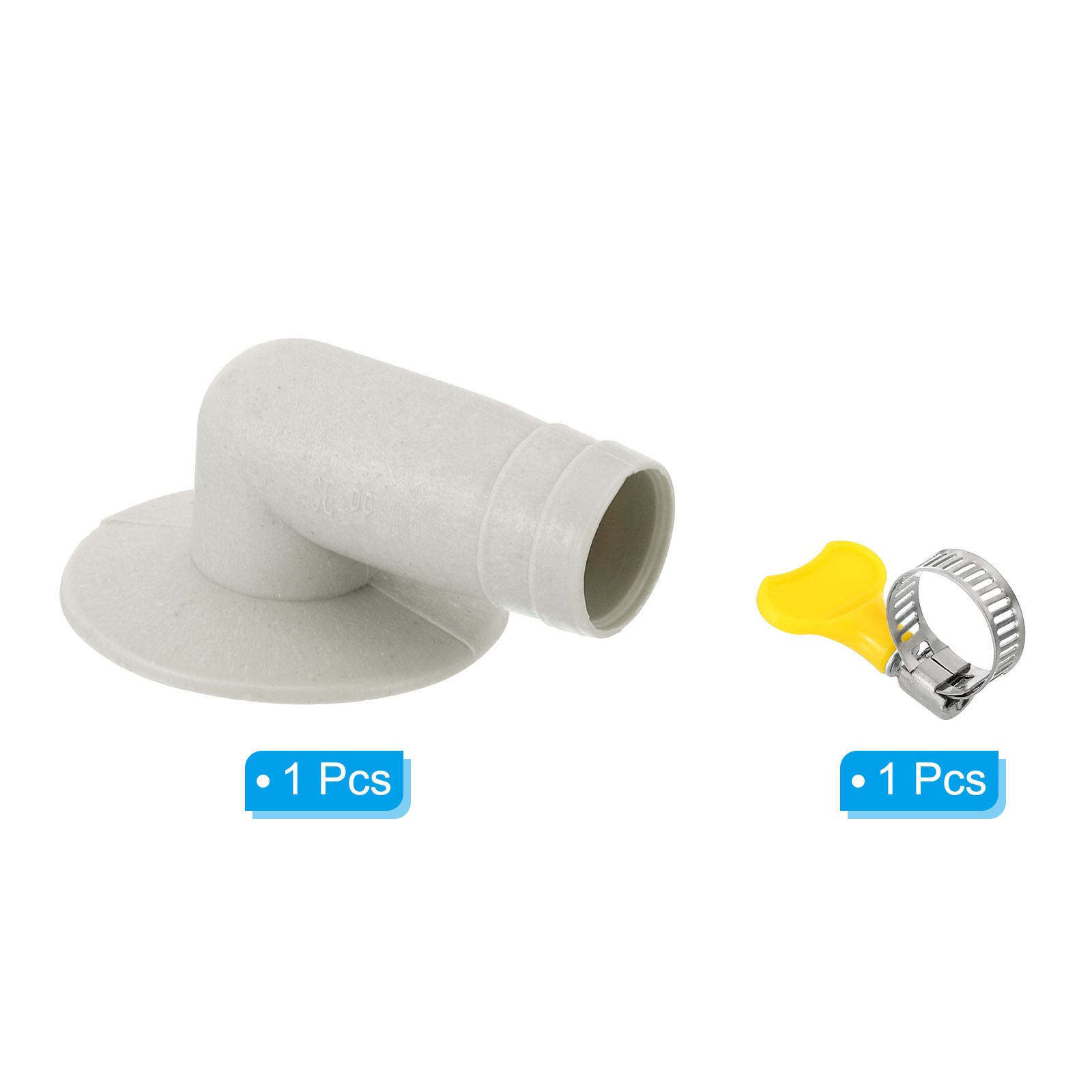 15mm Air Conditioner Drain Hose Connector with Clamp, White Style11