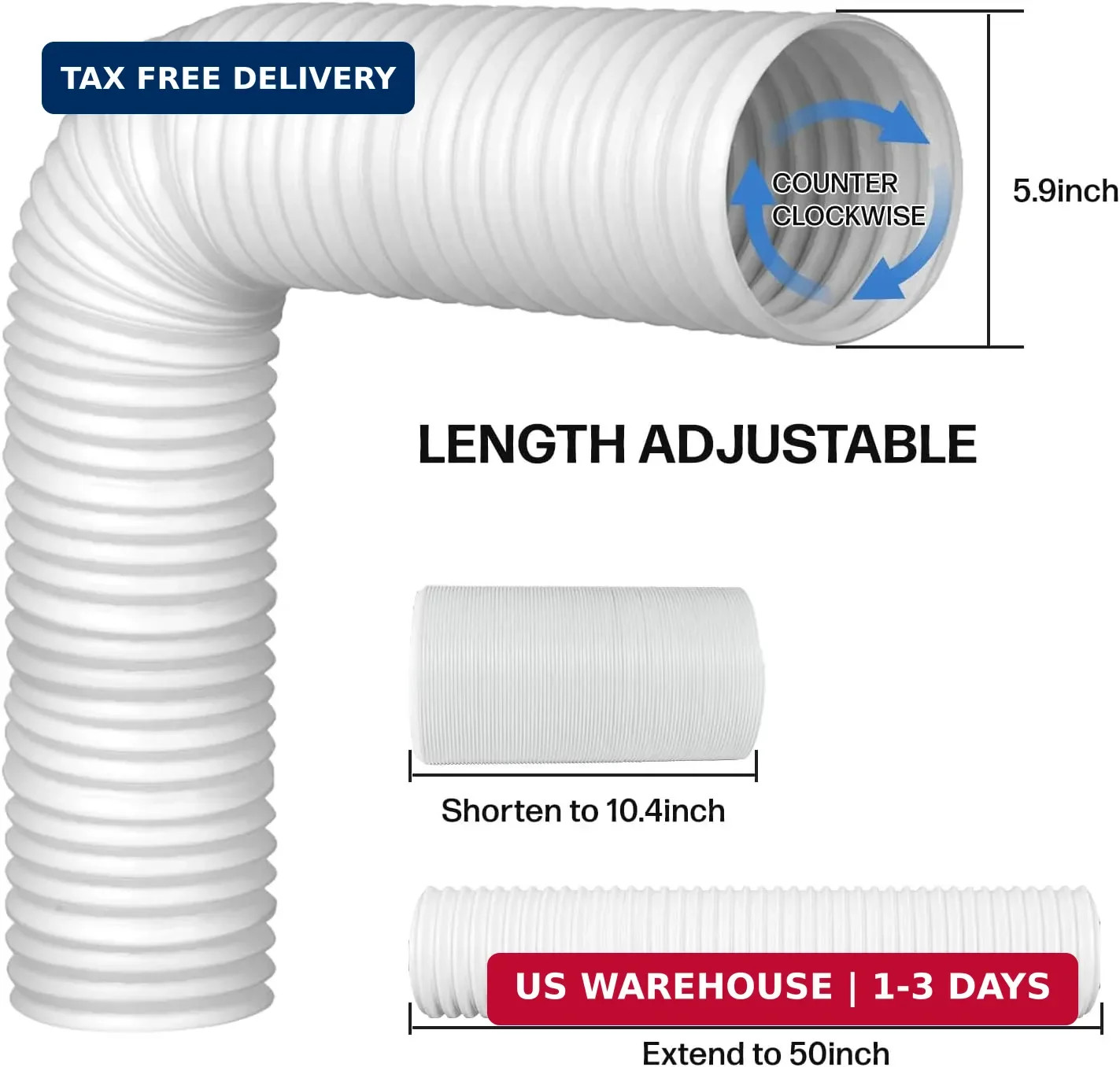 Portable Air Conditioner Window Seal Kit with 5.9″ Counter-Clockwise Threaded Ex