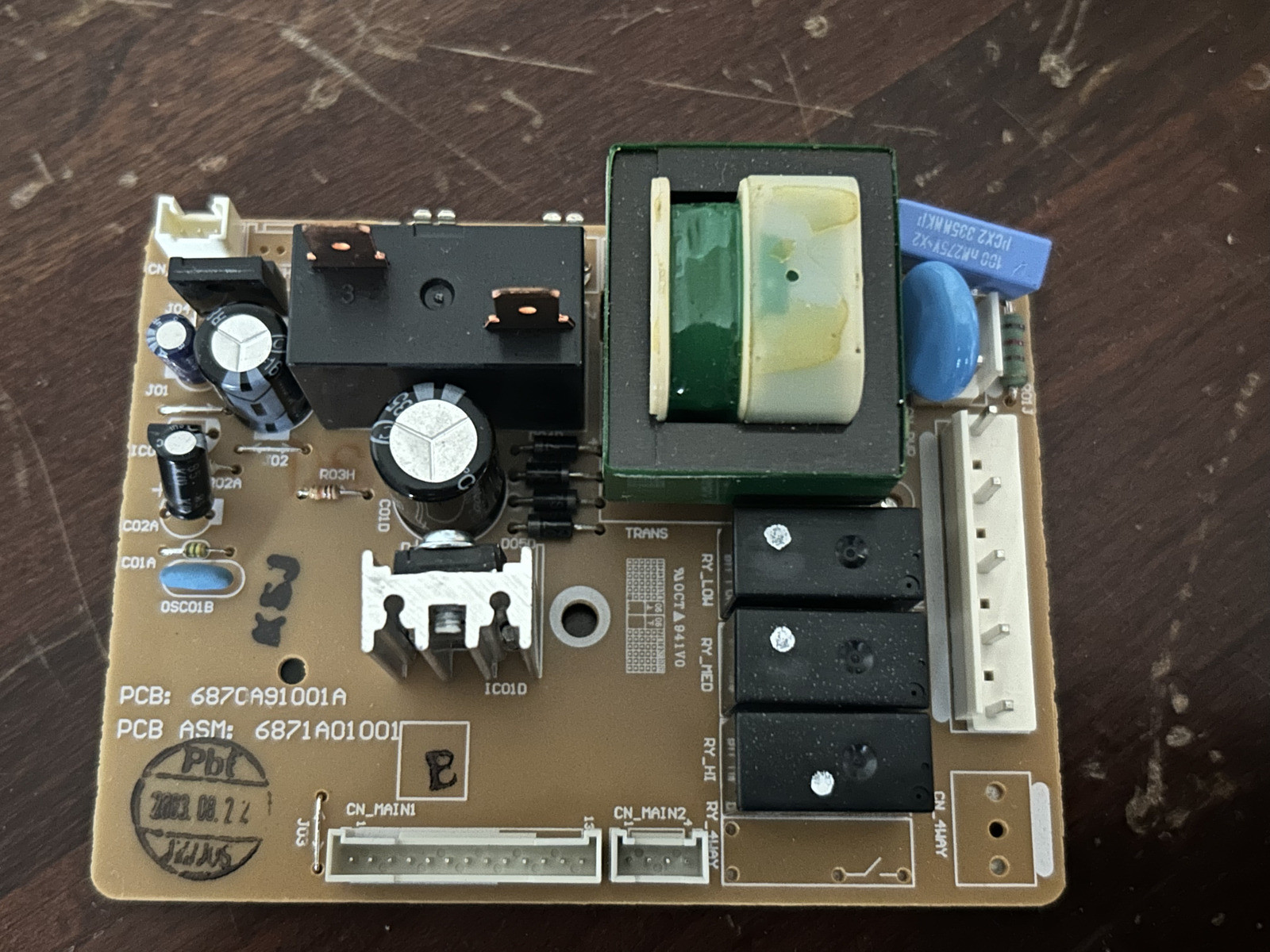 LG 6871A01001B Room air conditioner electronic control board assembly