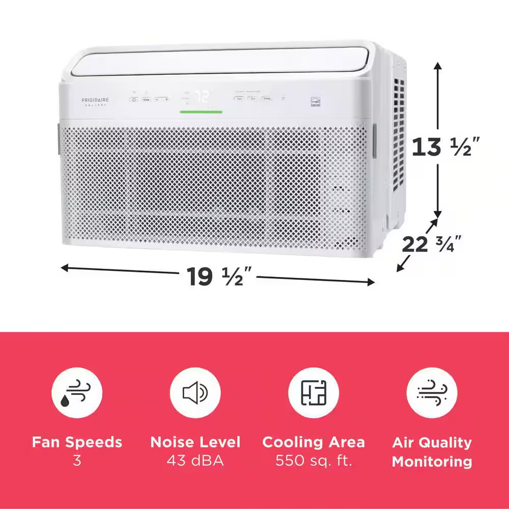 12,000 BTU Window Air Conditioner Cools 550 Sq. Ft. with Remote and Wi-Fi in Whi