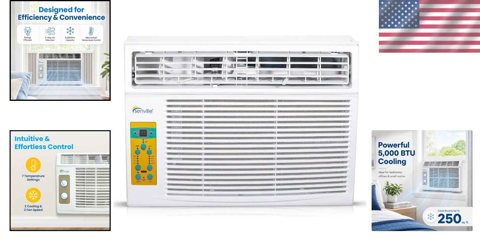 Easy Install Window Air Conditioner – Washable Filter
