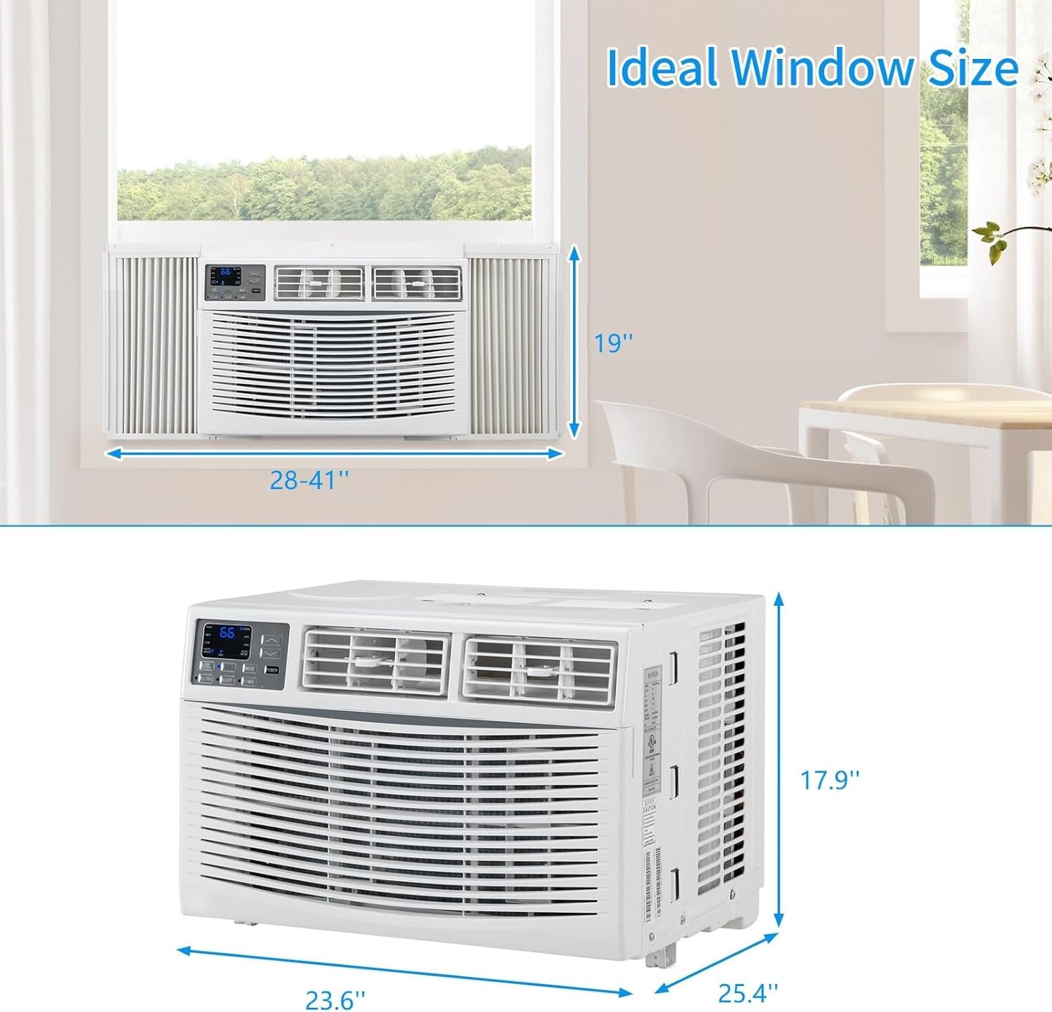 ROVSUN 18000 BTU Window Air Conditioner, AC Unit with Timer Remote 230V