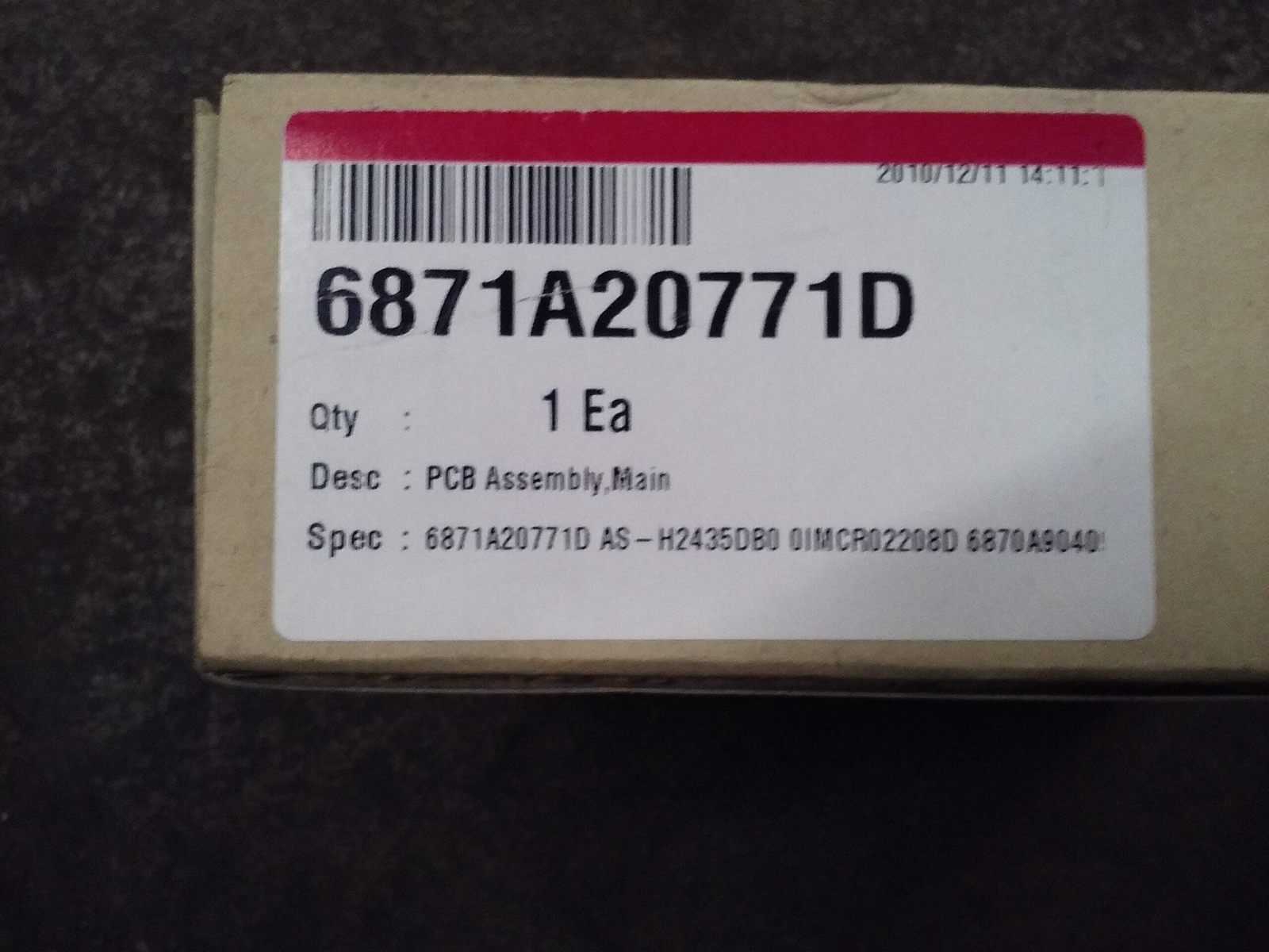 LG ELECTRONICS 6871A20771D/Y3673 AIR CONDITIONER PCB MAIN ASSEMBLY 171185