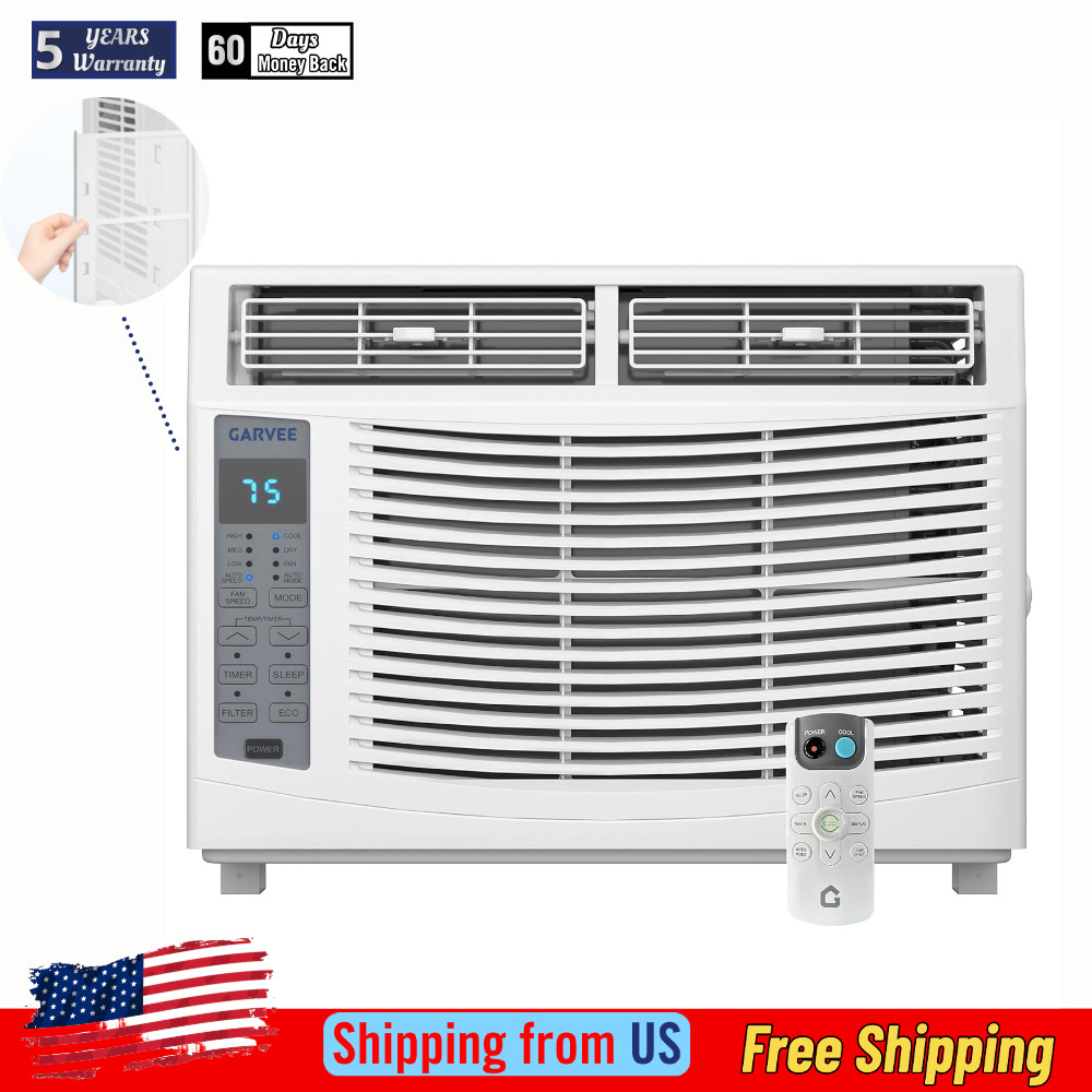Portable Window Mounted AC 6000BTU 115V Air Conditioner Remote Control 250 Sq.Ft