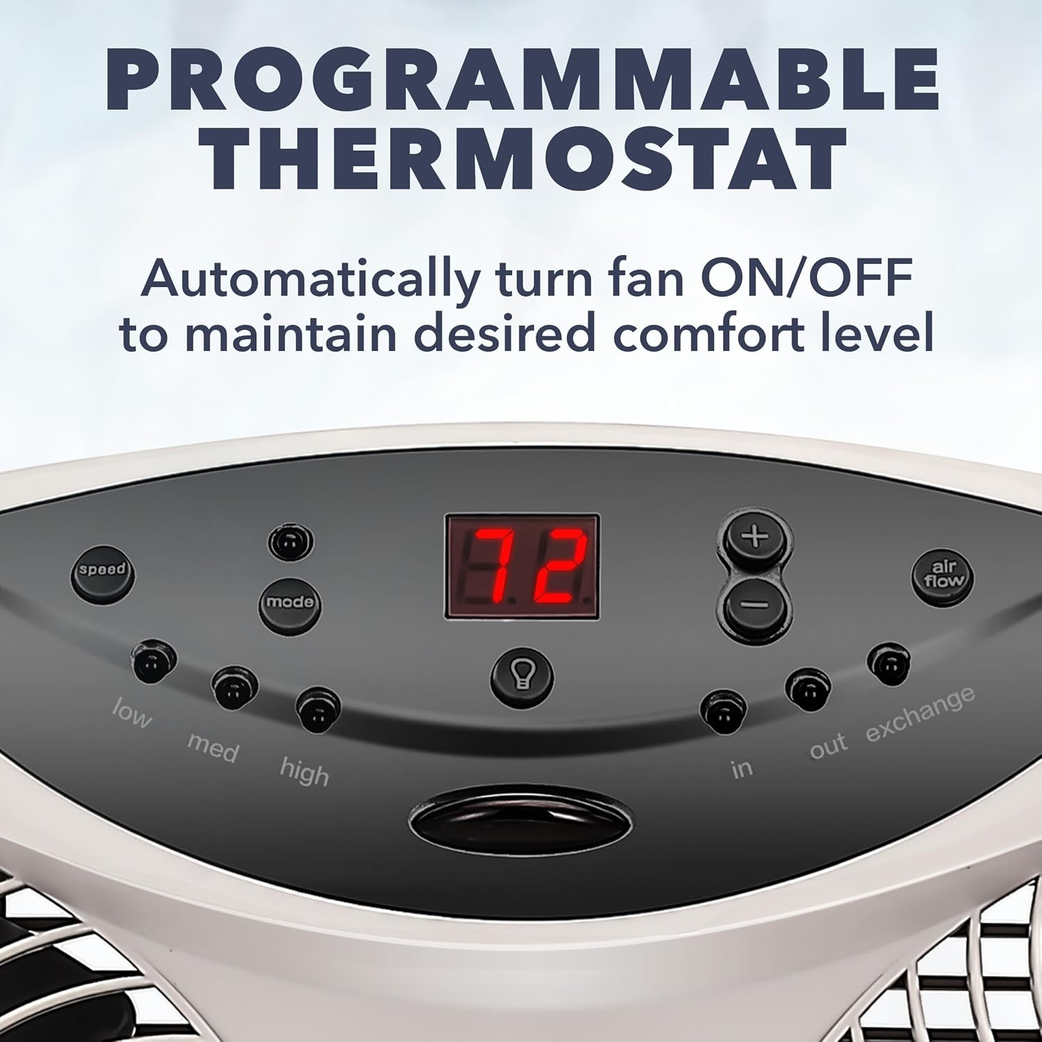 Bionaire Window Fan Reversible Airflow 3-Speed Thermostat LED Remote 24-36″