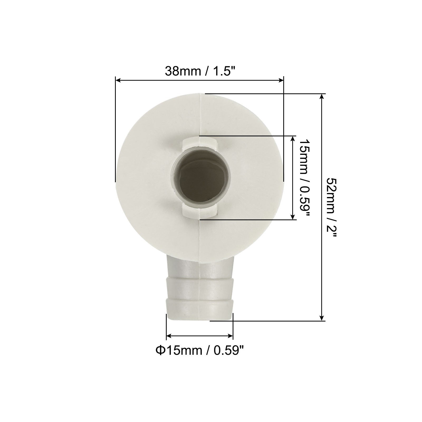 15mm Air Conditioner Drain Hose Connector with Clamp, White Style11