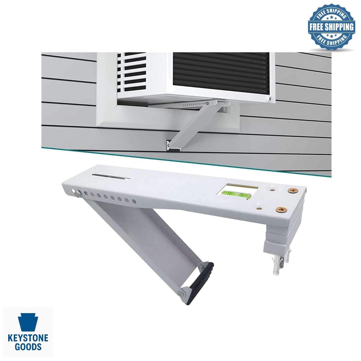 Heavy-Duty Window AC Support Bracket — Supports Up to 85lbs, Easy Indoor Install