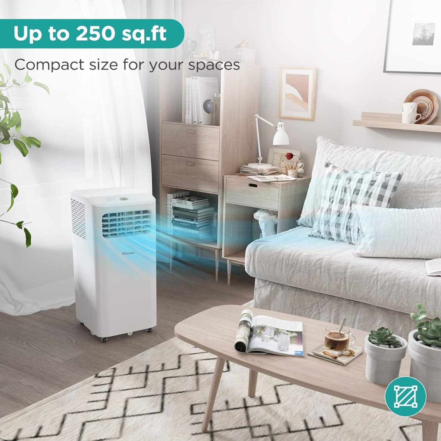 Hisense Portable Air Conditioner 6,000 BTU, White – AP0625CR1W