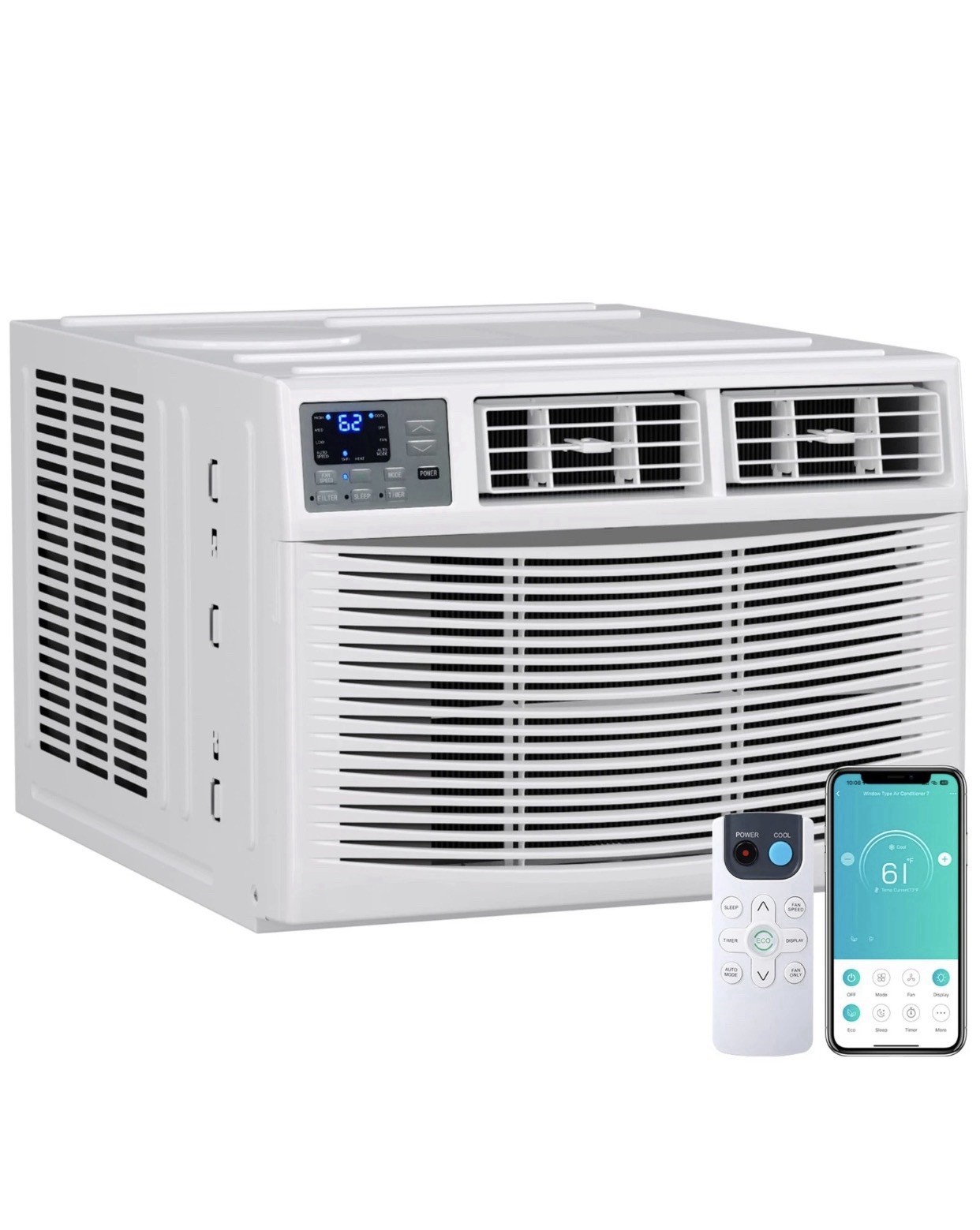 12000 BTU Window Air Conditioner with Heat Window AC WIFI Remote App Control