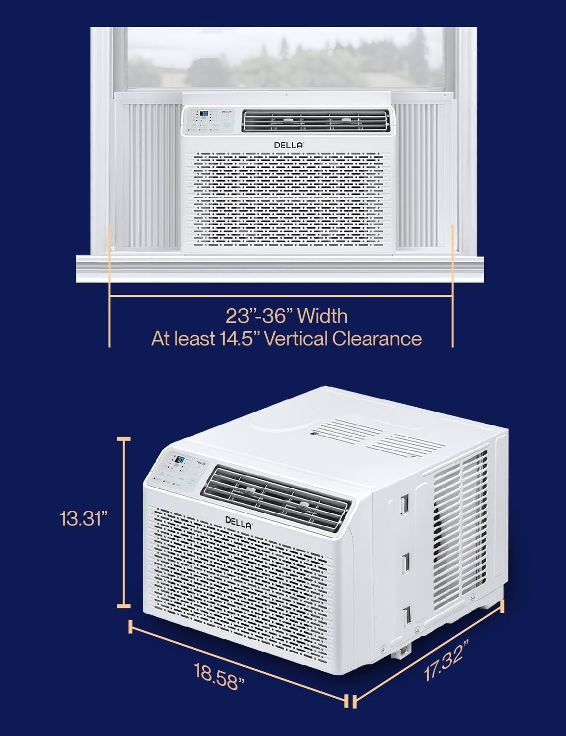 10000 BTU Energy Saving Window Air Conditioner Work W/ Alexa Cools Up to 450 Sq.