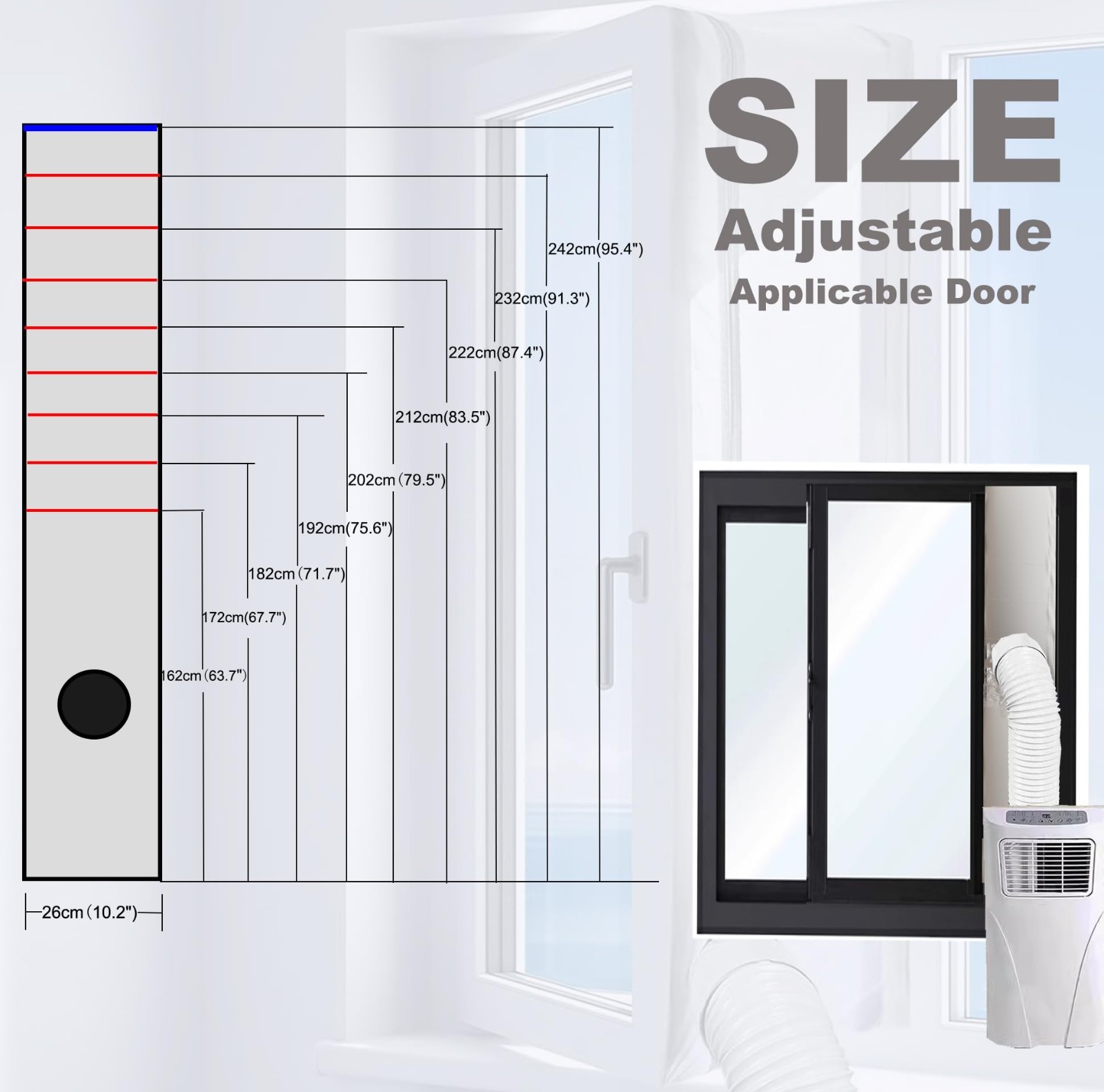 Universal Window Seal Kit for Portable AC – 30% Sunshade Insulation, Waterproof,