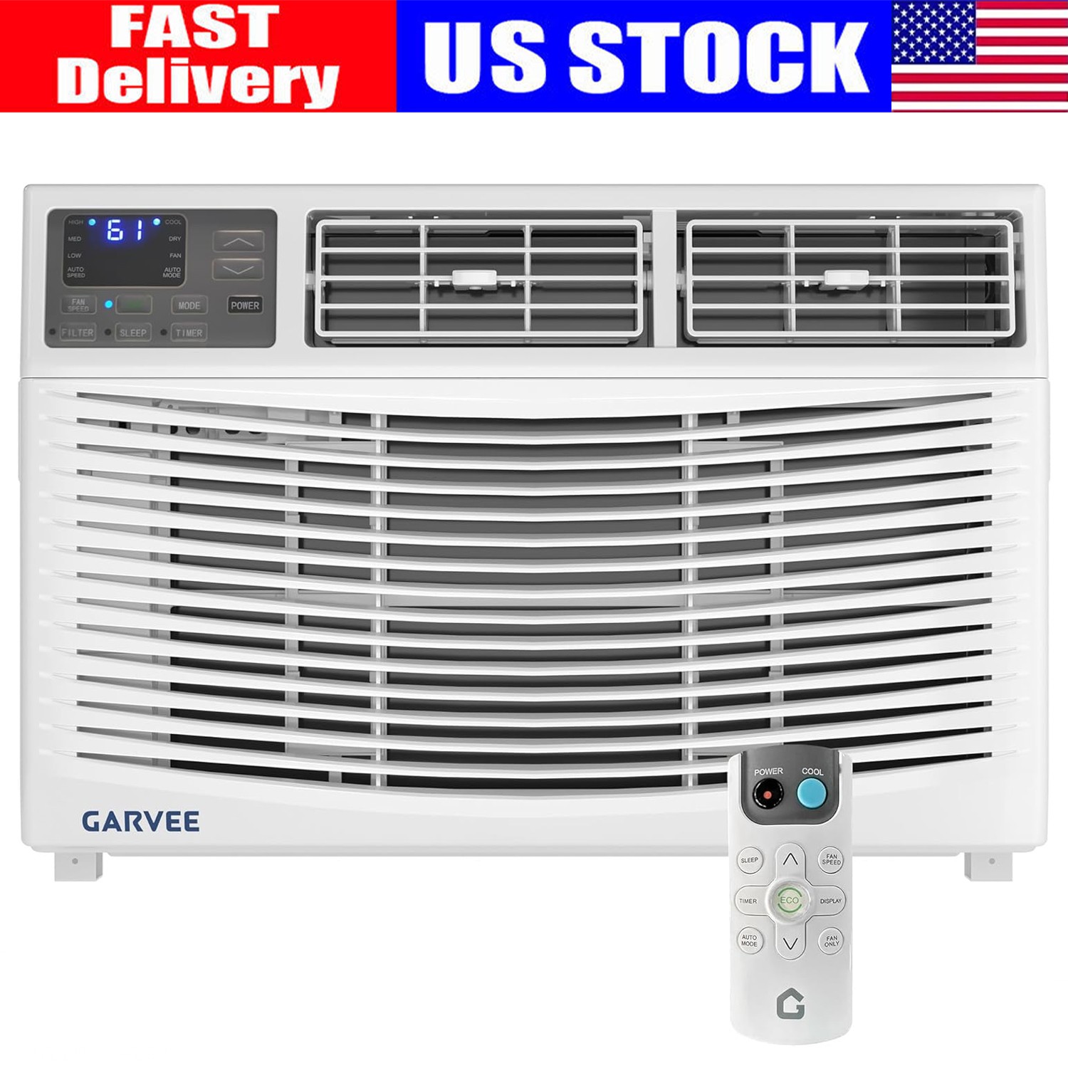 🔥8000 BTU Window Air Conditioner Window AC Unit with Remote Control, 24H Timer