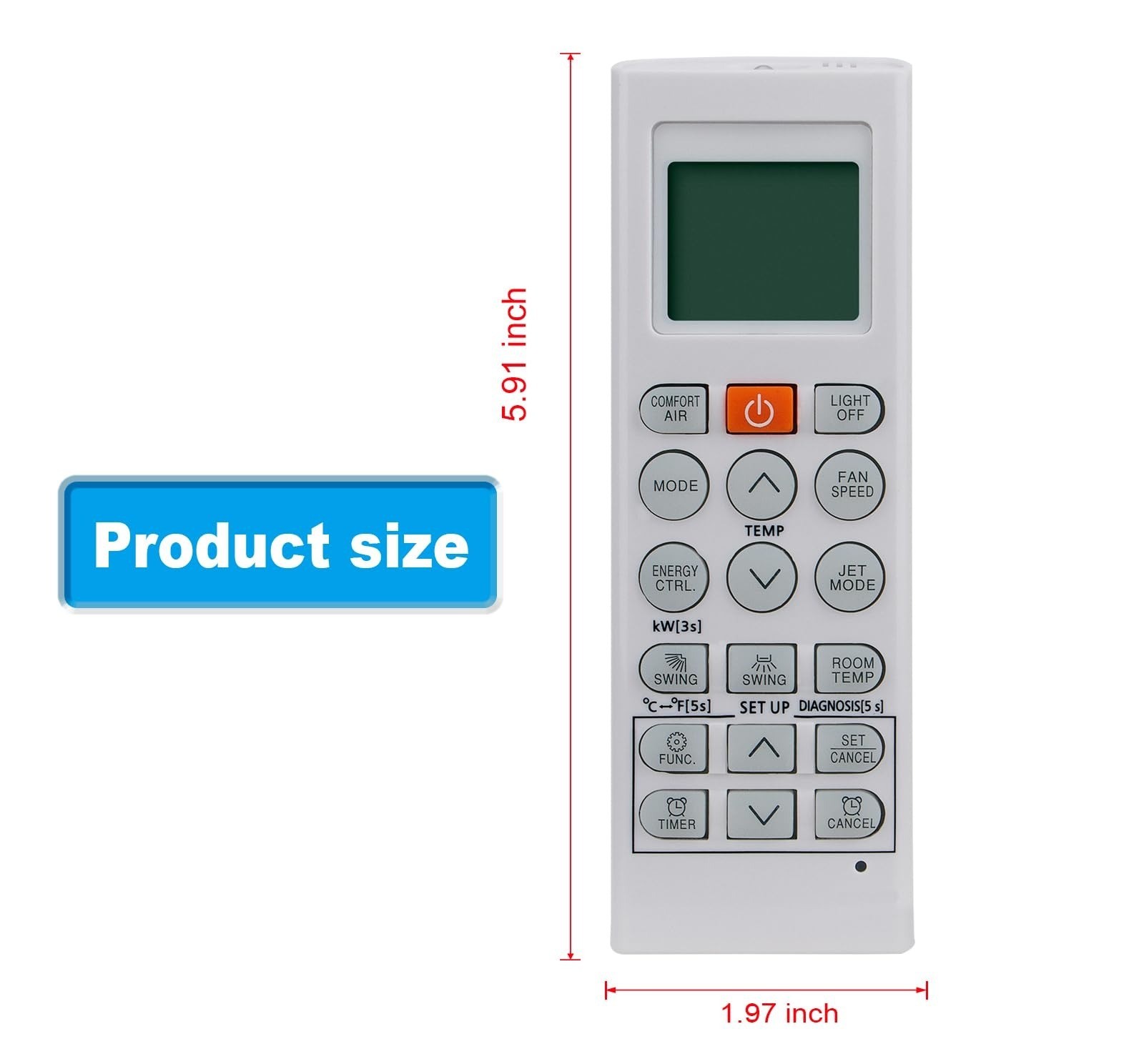 AULCMEET Remote Control Compatible with LG AC Models AKB74955604