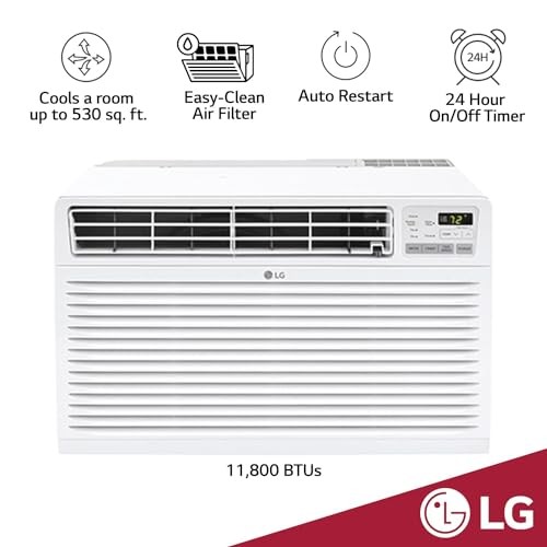 LG 11,800 BTU 115V Through the Wall Air Conditioner, LT12124CNR – WHITE