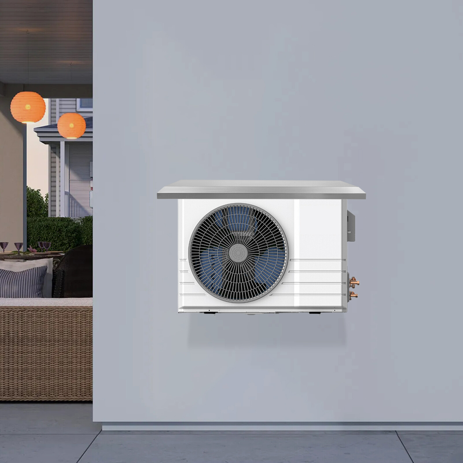 Stainless Steel Air Conditioner Cover 88*38cm Split Condenser Cover Silver New