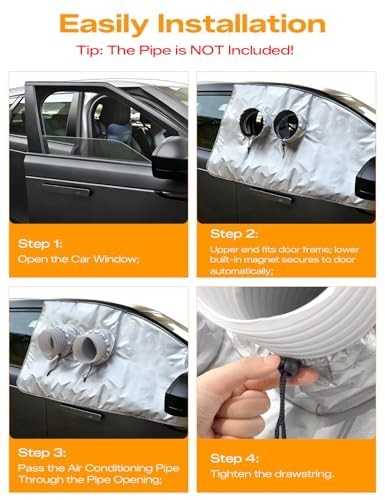 Portable Air Conditioner Window Kit – Universal Car Vent Seal for AC/Dryer, Easy