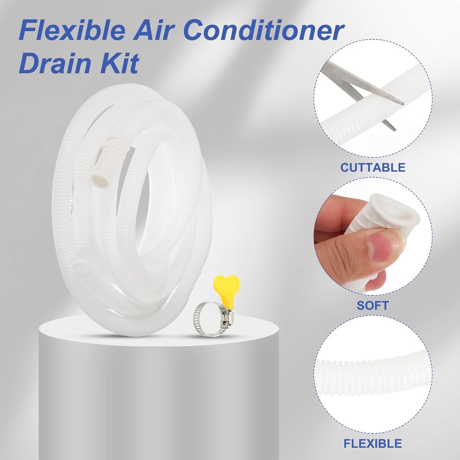 13.12ft Air Conditioner Drain Kit Universal AC Drain Hose Connector Hose