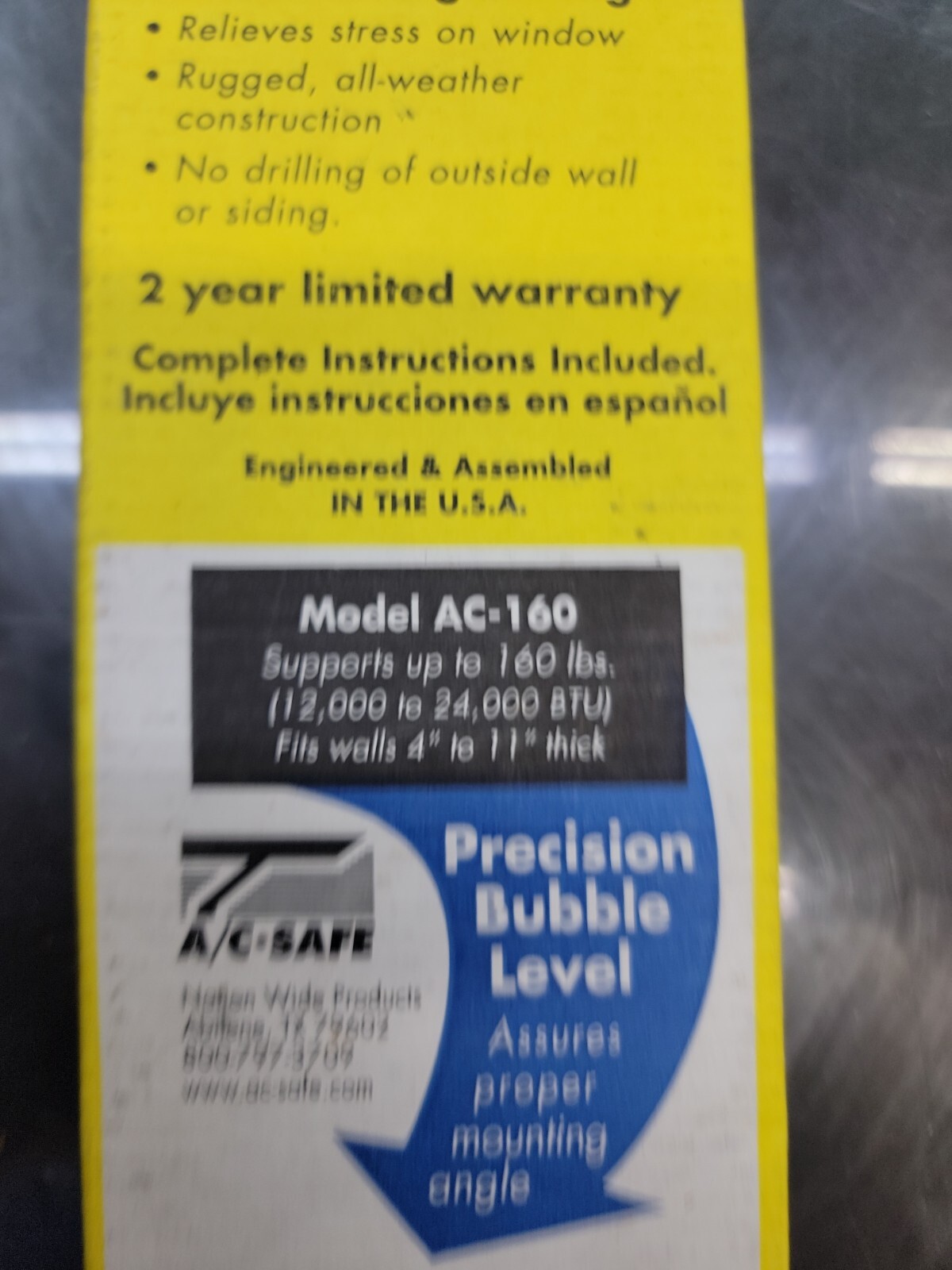 Universal Air Conditioner Supports – A/C-SAFE Model AC-160 . Quick USA Shipper.