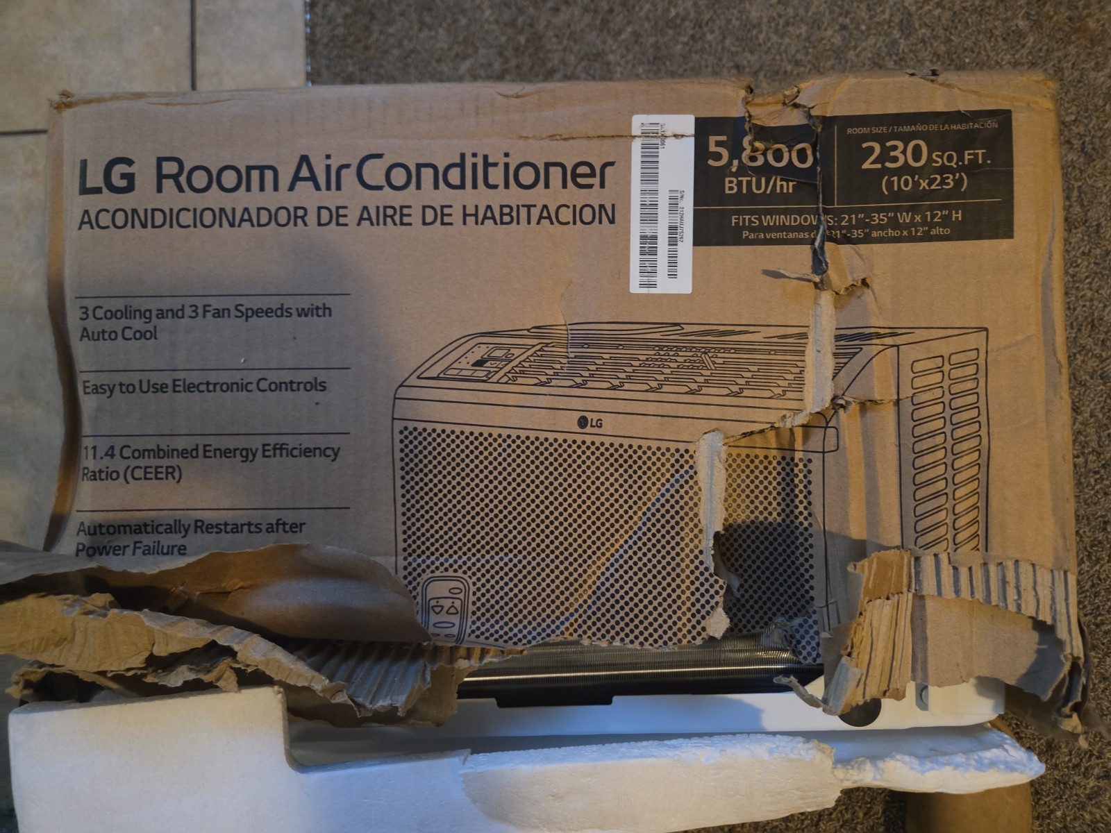 LG 5800 BTU Window Air Conditioners [2023 New] Remote Control Ultra-Quiet Compac