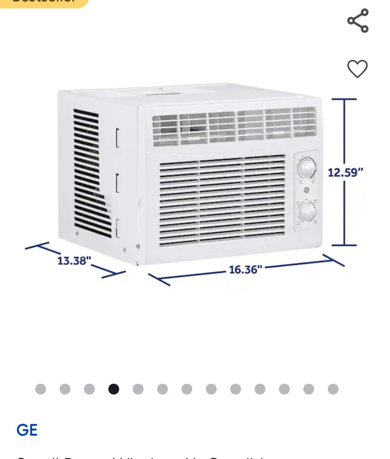 Window Air Conditioner 5000 BTU Cooling Up to 150 SQ. Ft.