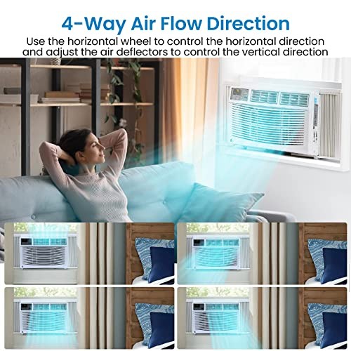 8000 BTU Window Air Conditioner, Window AC Unit 115V Cools Up to 350 Sq.Ft,