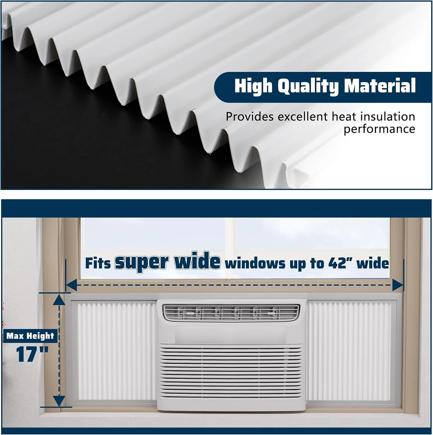 Adjustable Window Air Conditioner Side Panels and Frame Set,Extra Wide Window AC