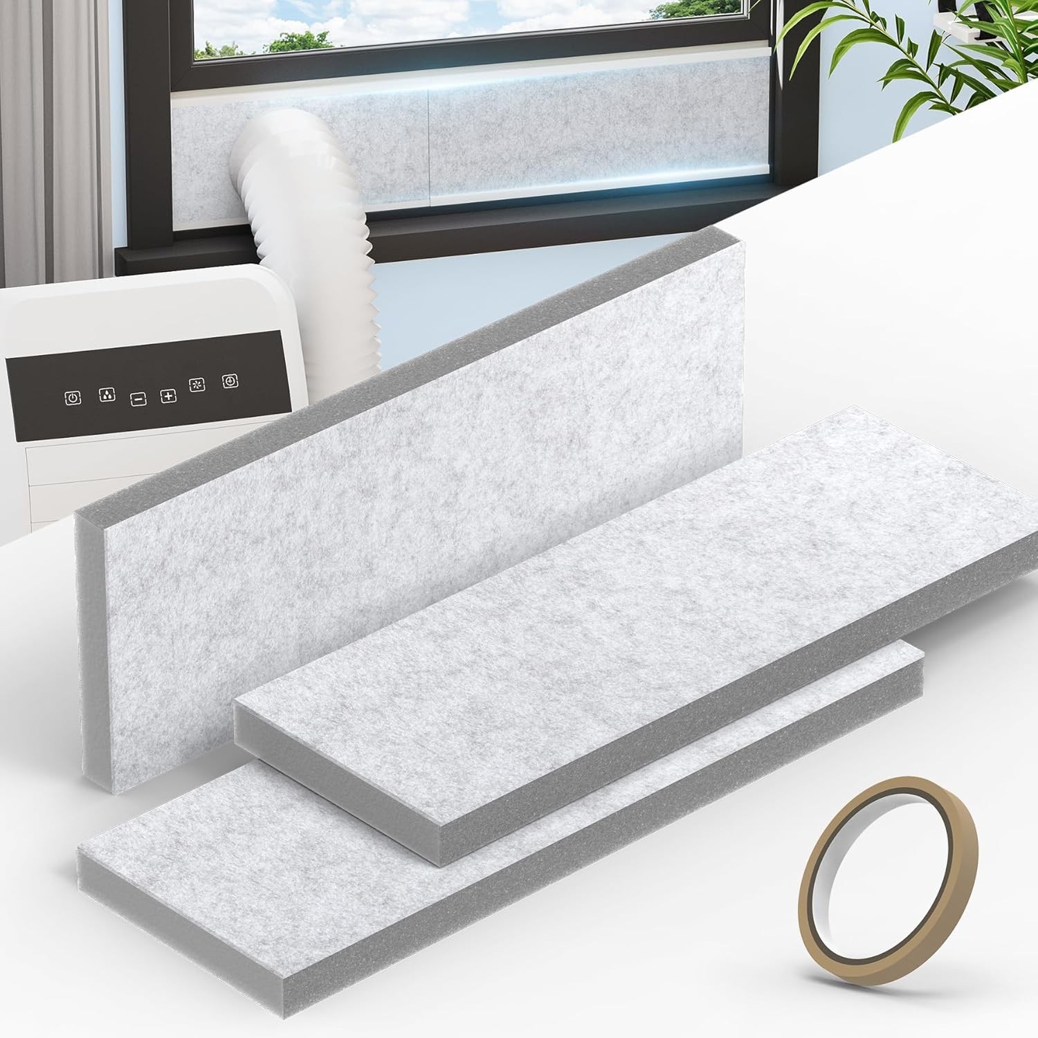 Insulated Foam Panels for Portable Air Conditioner Window Vent Kit Insulation