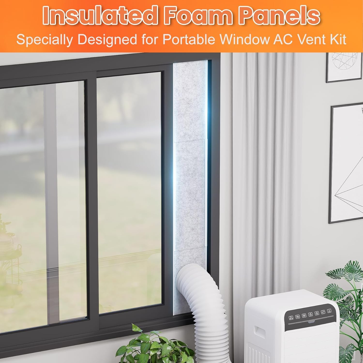 Insulated Foam Panels for Portable Air Conditioner Window Vent Kit Insulation