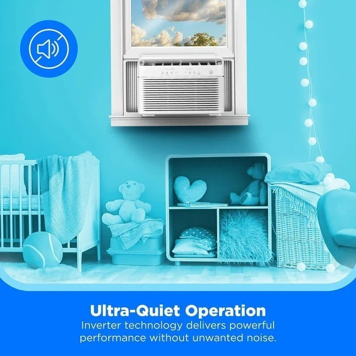 550 SqFt MIDEA (12,000 BTU U+, 115V) WiFi Smart Inverter Window AC MAW12U1QWT