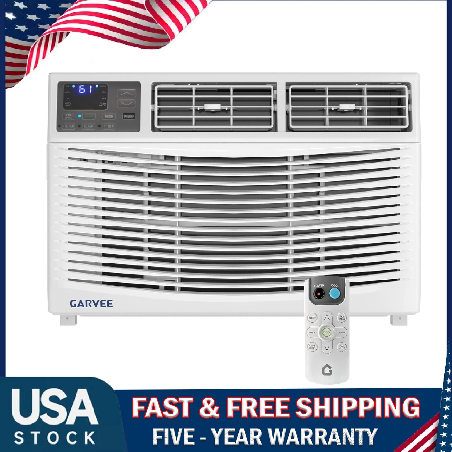 8000 BTU Window Air Conditioner Unit with Remote Control ,AC for Bedroom, Office