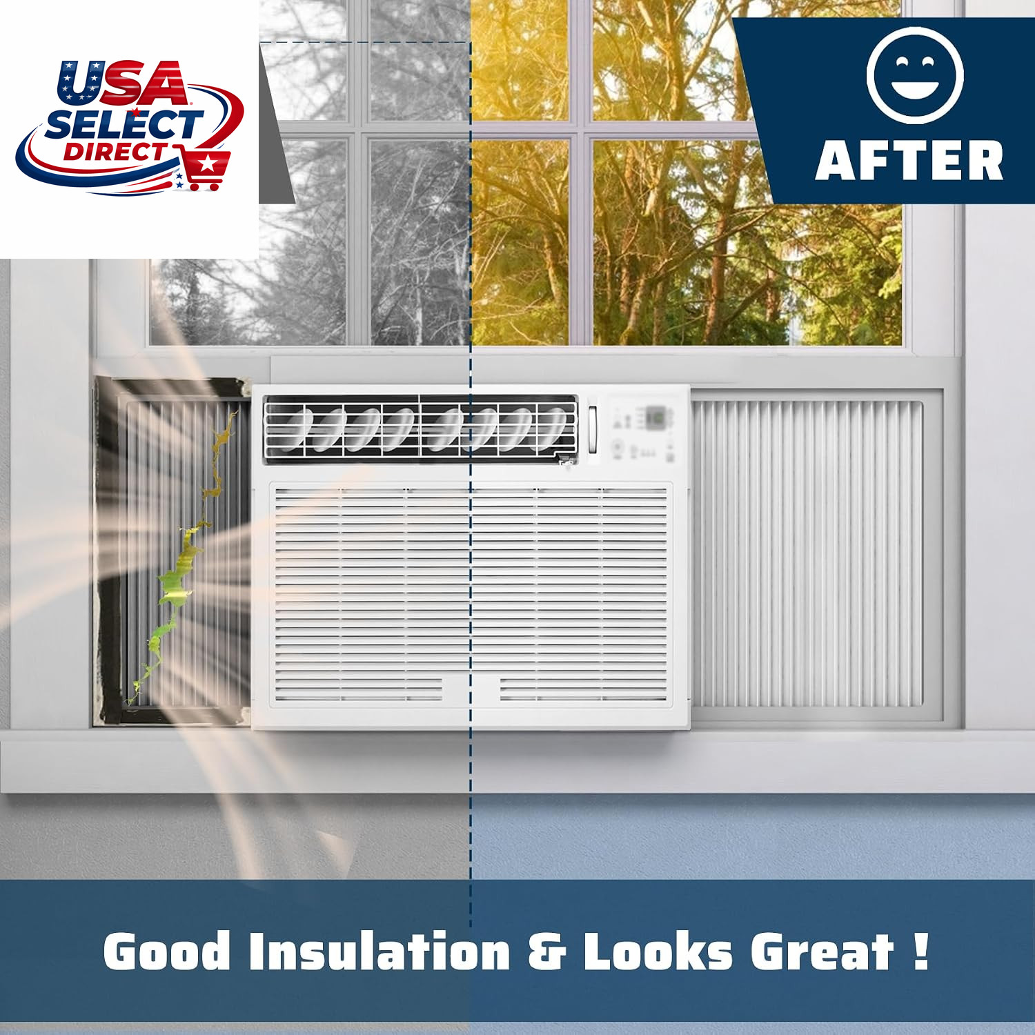 Adjustable Window Air Conditioner Side Panels Frame Set – Extra Wide