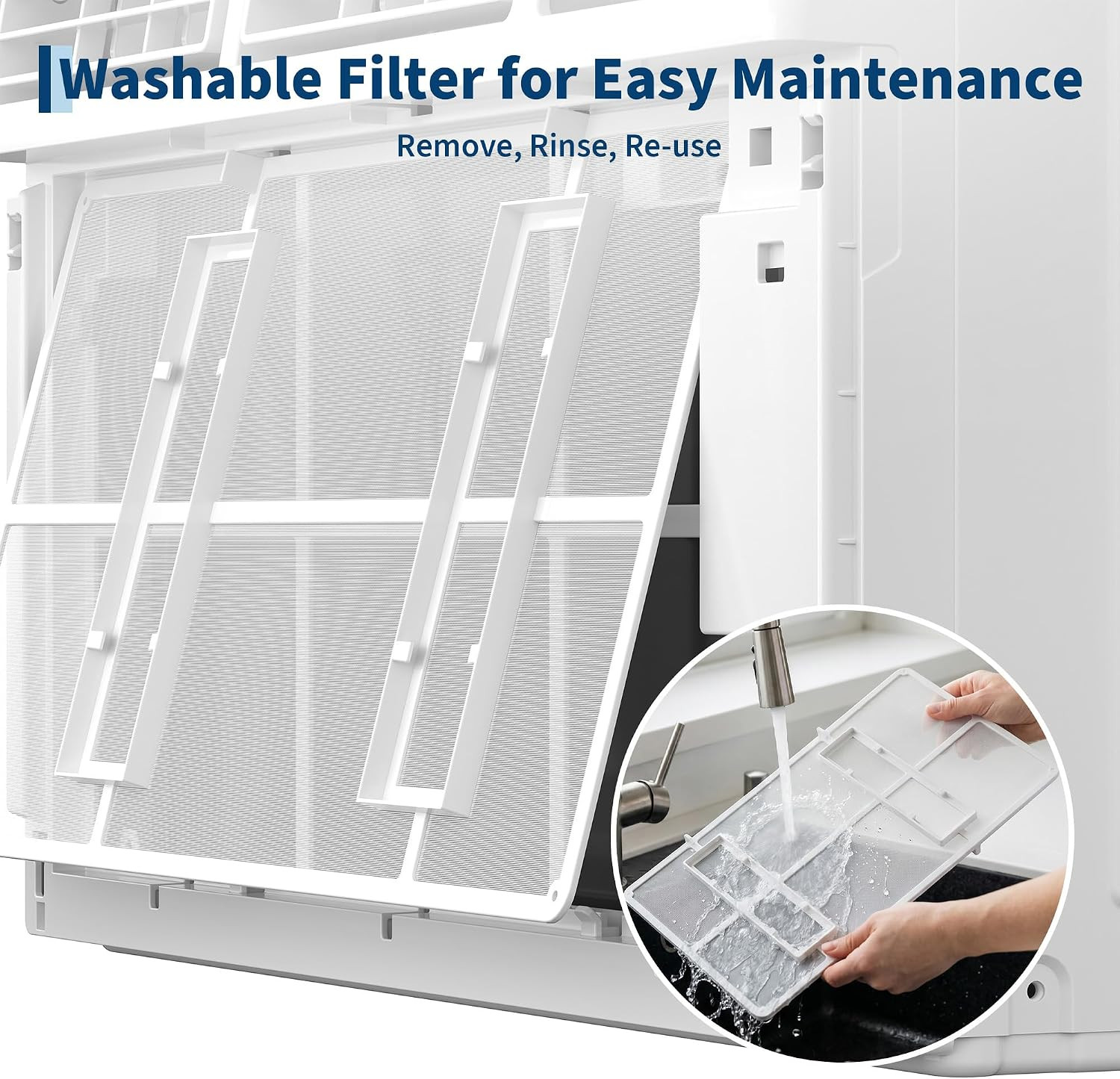 8000 BTU Window Air Conditioner with Remote Control, Cools up to 350 Sq. Ft, 3 C