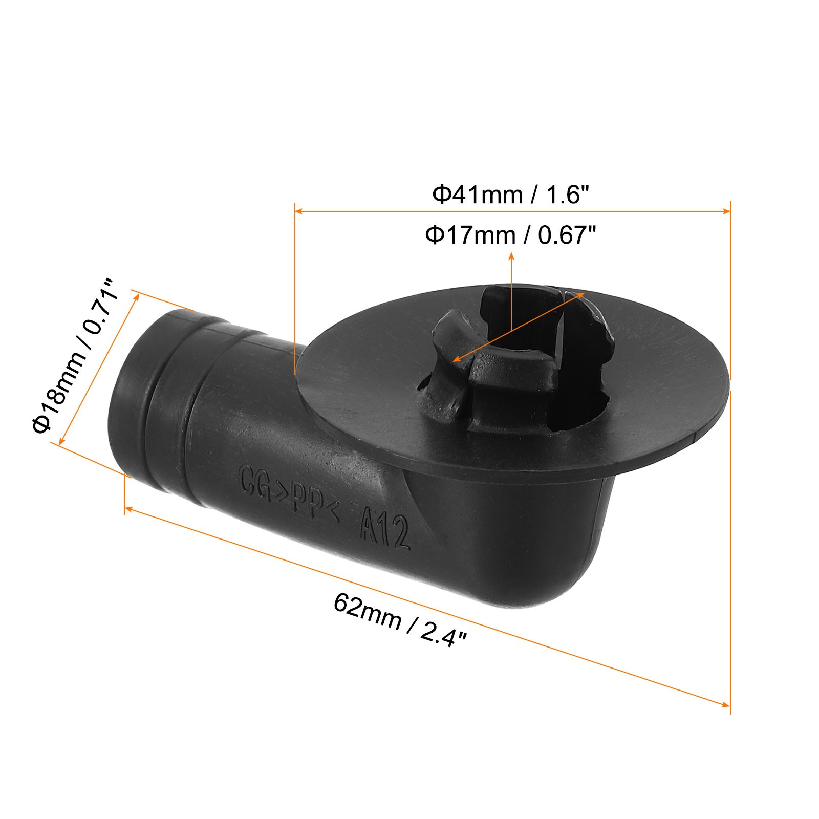 1pcs 17mm Air Conditioner Drain Hose Connector with Clamp Black Style12