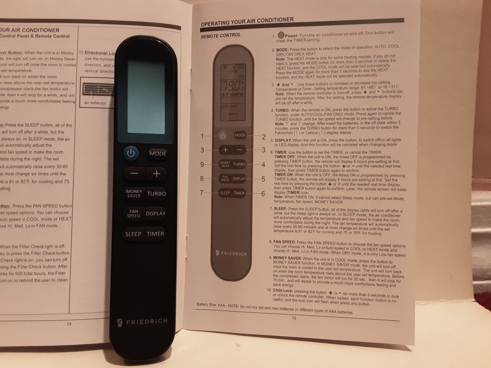 NEW FRIEDRICH FACTORY A/C AIR CONDITIONER REMOTE CONTROL CCW CEW FREE SHIPPING