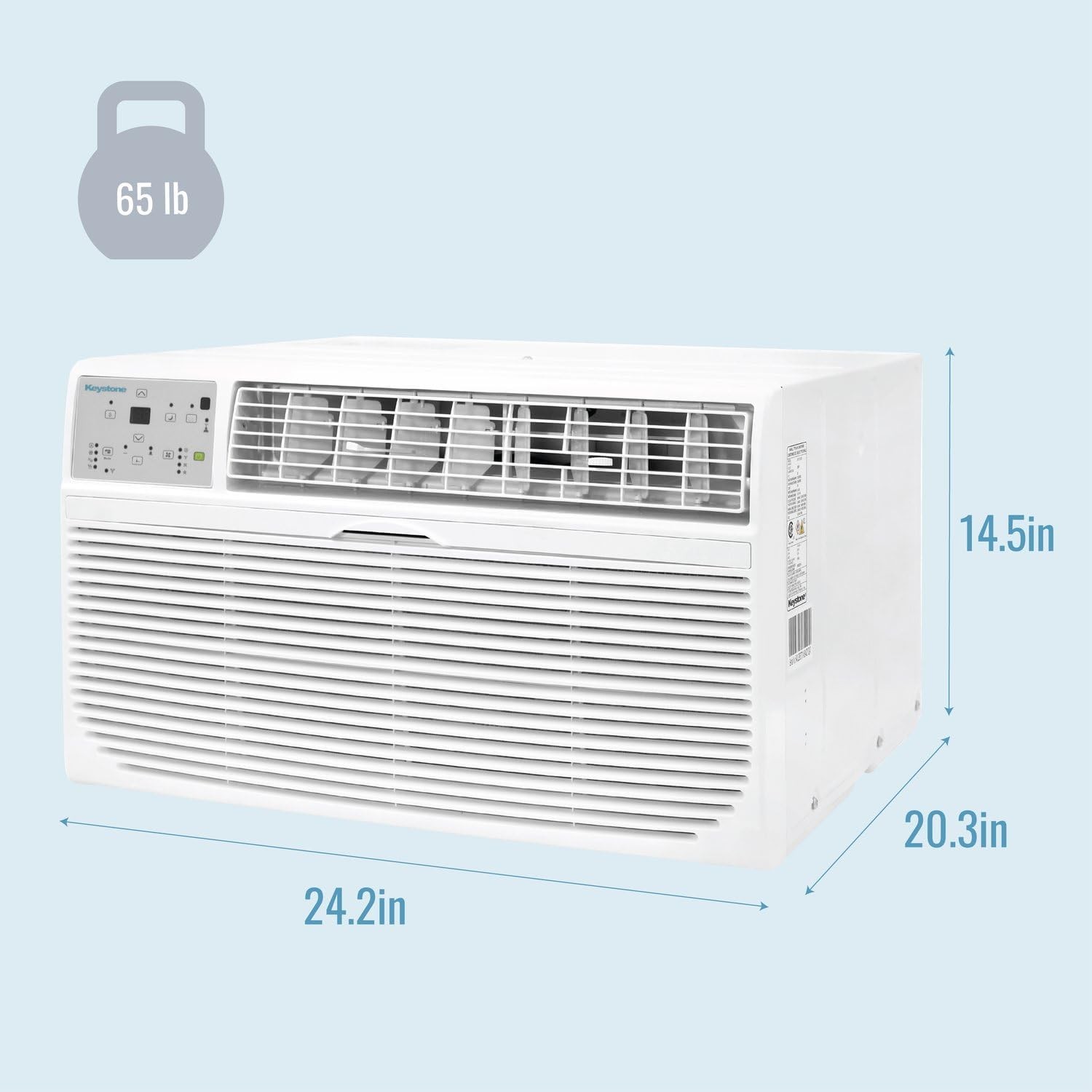 Keystone 8,000 BTU Wall Mounted Air Conditioner w/Supplemental Heat Dehumidifier