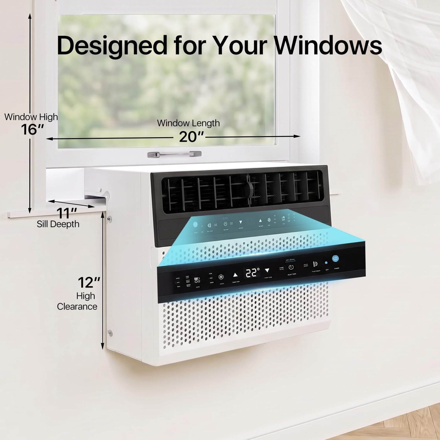 10000BTU /12000BTU U-shaped 6-in-1 Window Air Conditioner Cools up to 450 sq.ft