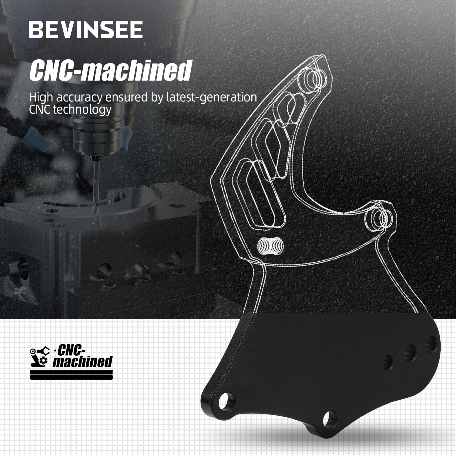 Bevinsee LS Truck Sanden 508 AC Compressor Bracket with Tensioner Kit | Compa…