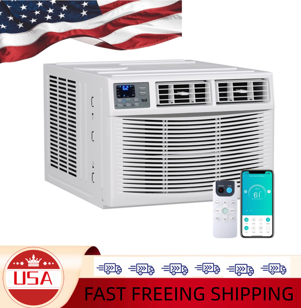23200 BTU Window Air Conditioner with Heat, App & Voice Control Alexa Assistant,