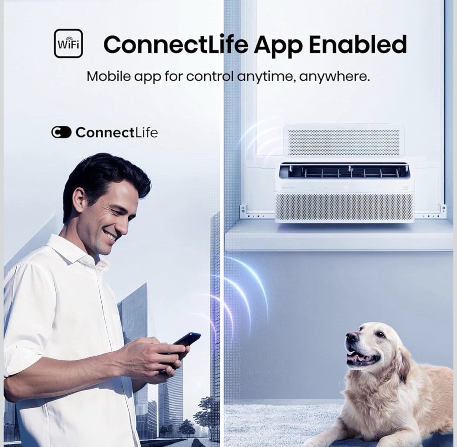 Hisense 10,000 BTU Window Air Conditioner WiFi App Remote Inverter White