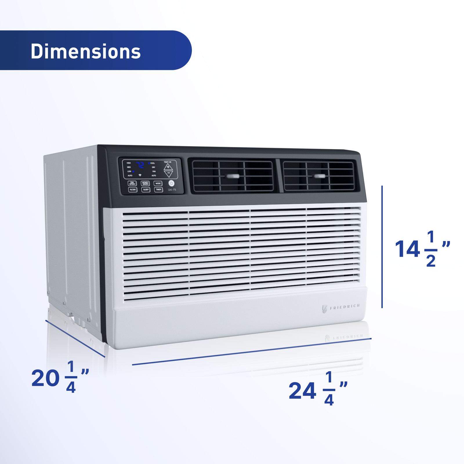 Friedrich Uni-Fit Thru-Wall AC 8,000 – 14,000 BTU 115V Electric Heat